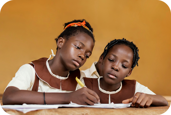 Children studying together